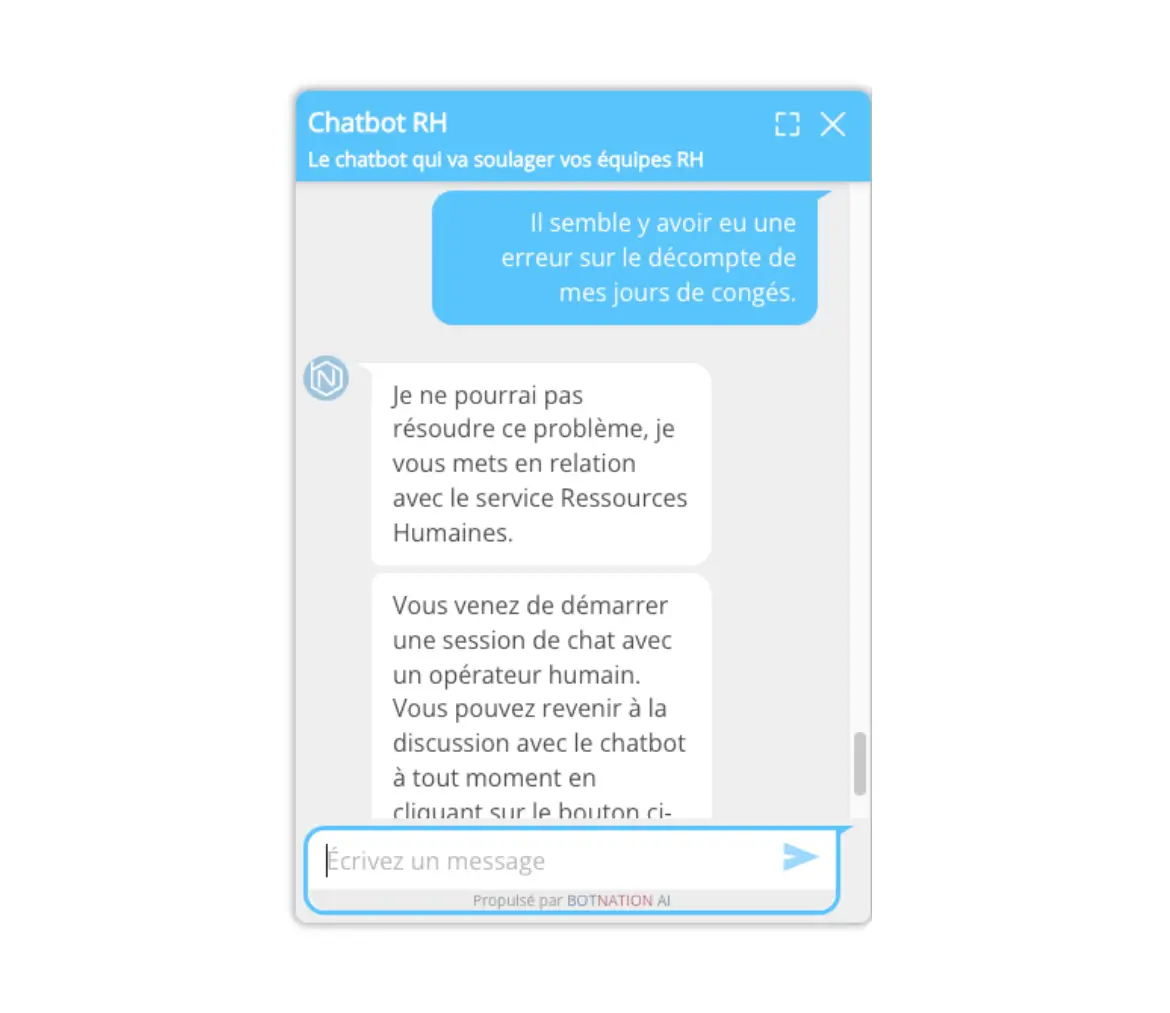 Chatbot RH livechat