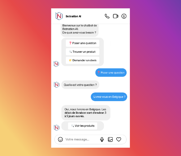 Discution instagram chatbot