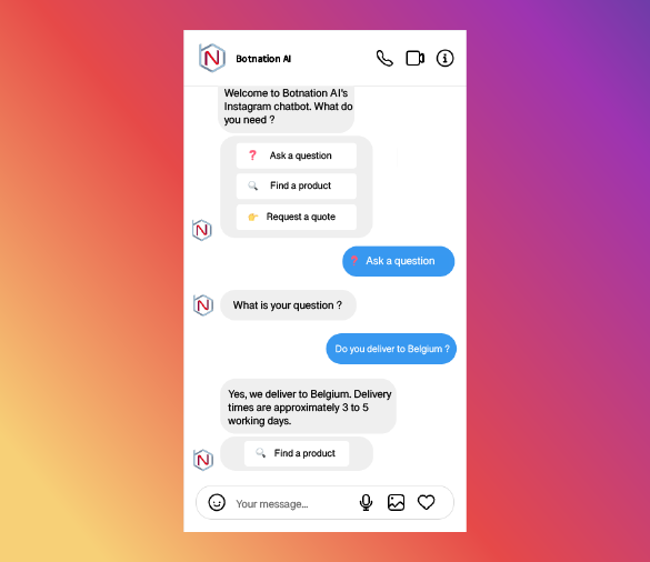 FAQ instagram chatbot