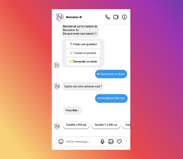 chatbot instagram lead