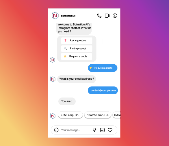 Instagram chatbot lead