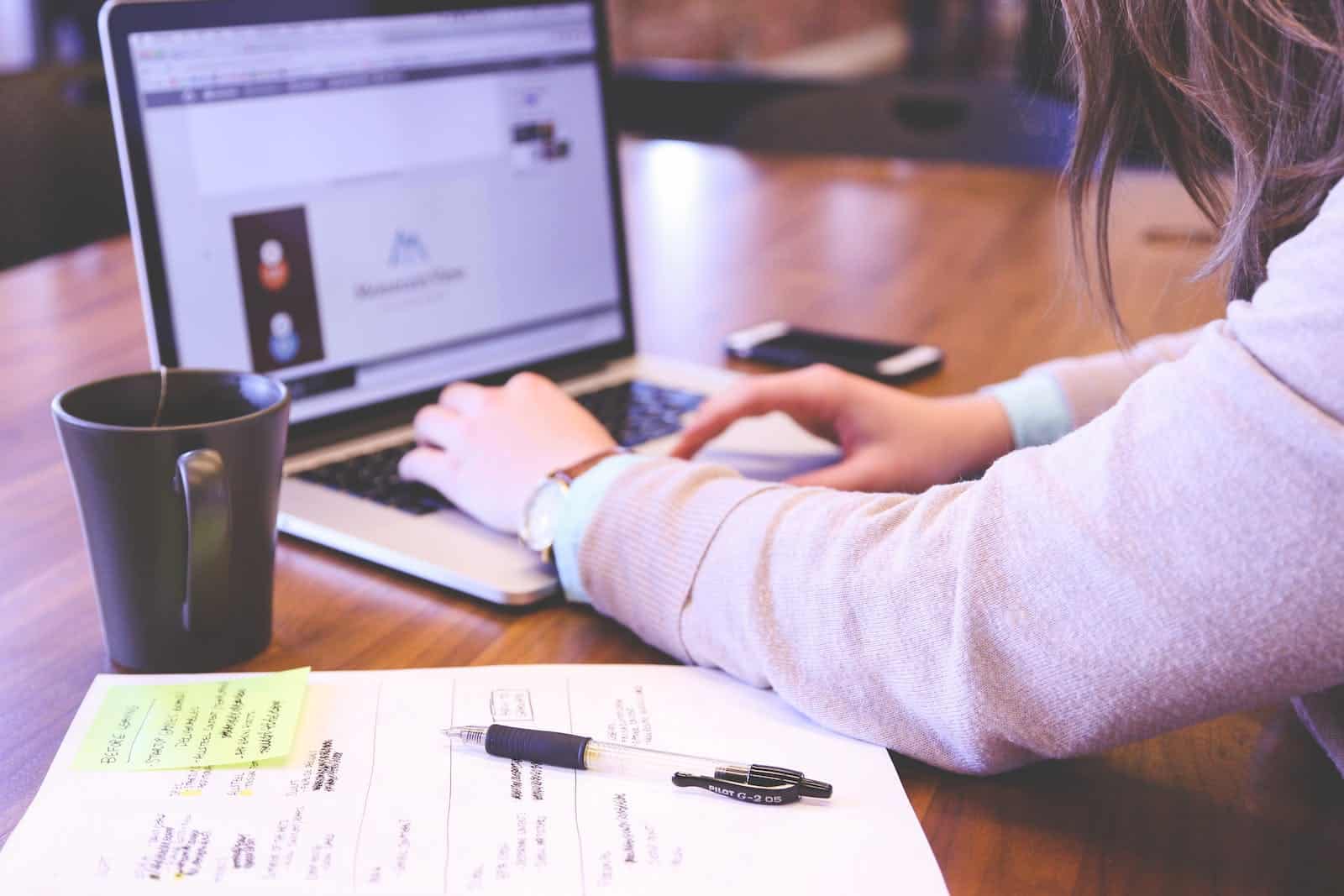 Woman on a computer