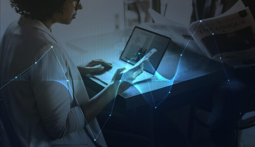 woman working on her laptop