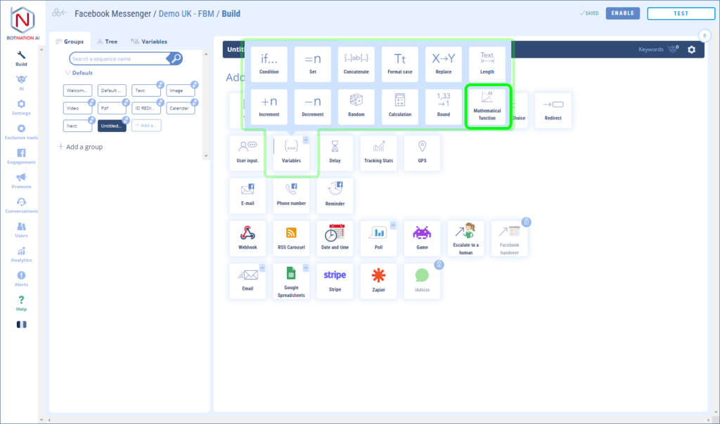 Mathematical function feature - Icon