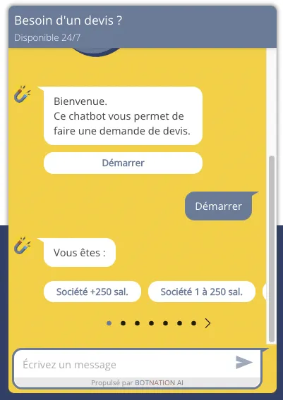 Collecte de leads automatis&eacute;e avec un chatbot Botnation