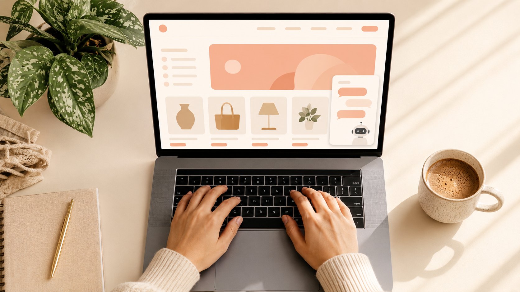 Cliente recevant l'aide d'un chatbot de service client sur son téléphone dans un contexte e-commerce