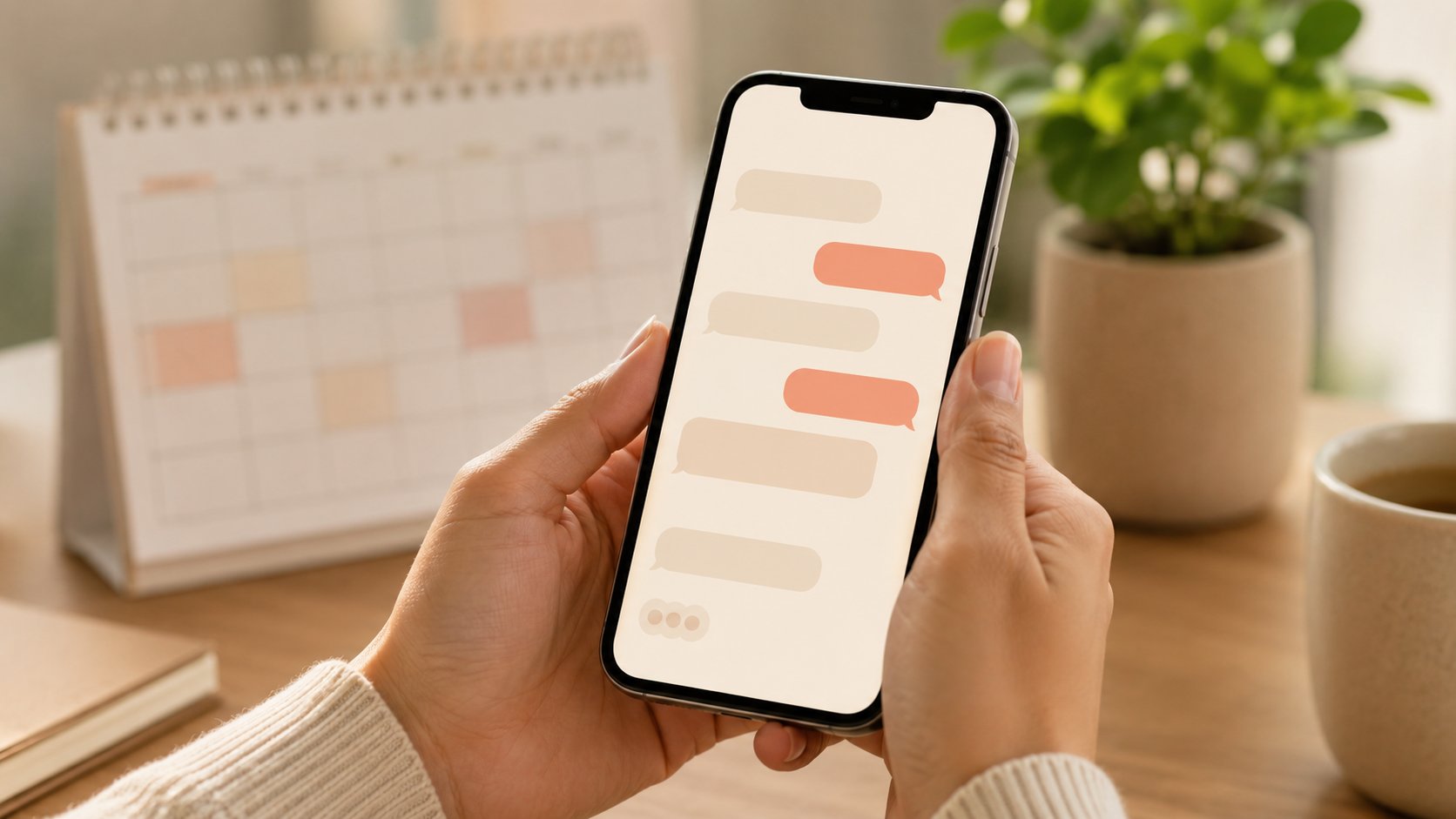 Collaborateur consultant son chatbot RH sur smartphone pour vérifier son solde de congés