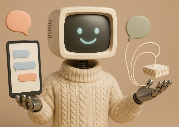 Mascotte Botnation presentant un chatbot IA generative dont la reponse est construite a partir des documents de l'entreprise