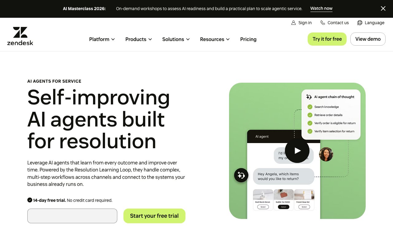 Zendesk, customer service suite with AI agents: zendesk.co.uk official page