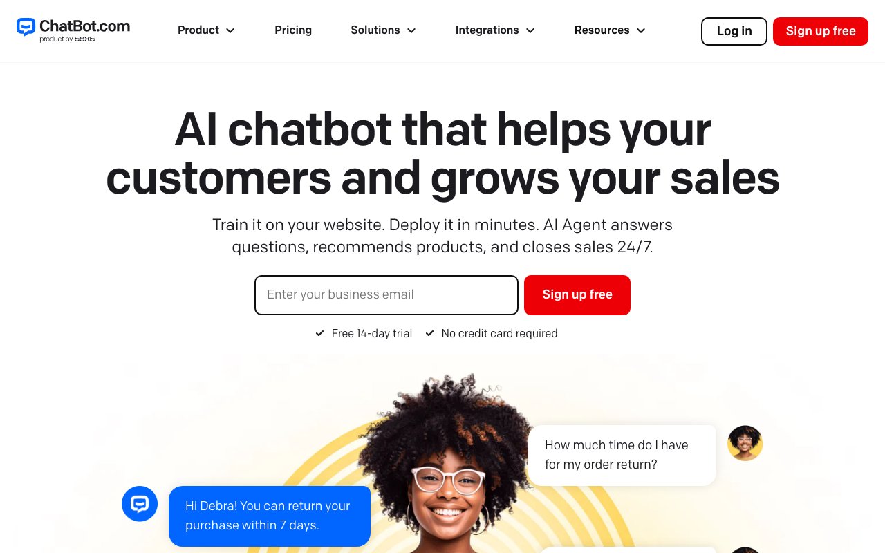 ChatBot.com, WordPress chatbot with a visual builder: official homepage